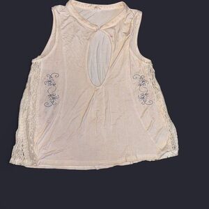POL Cream Sleeveless Top